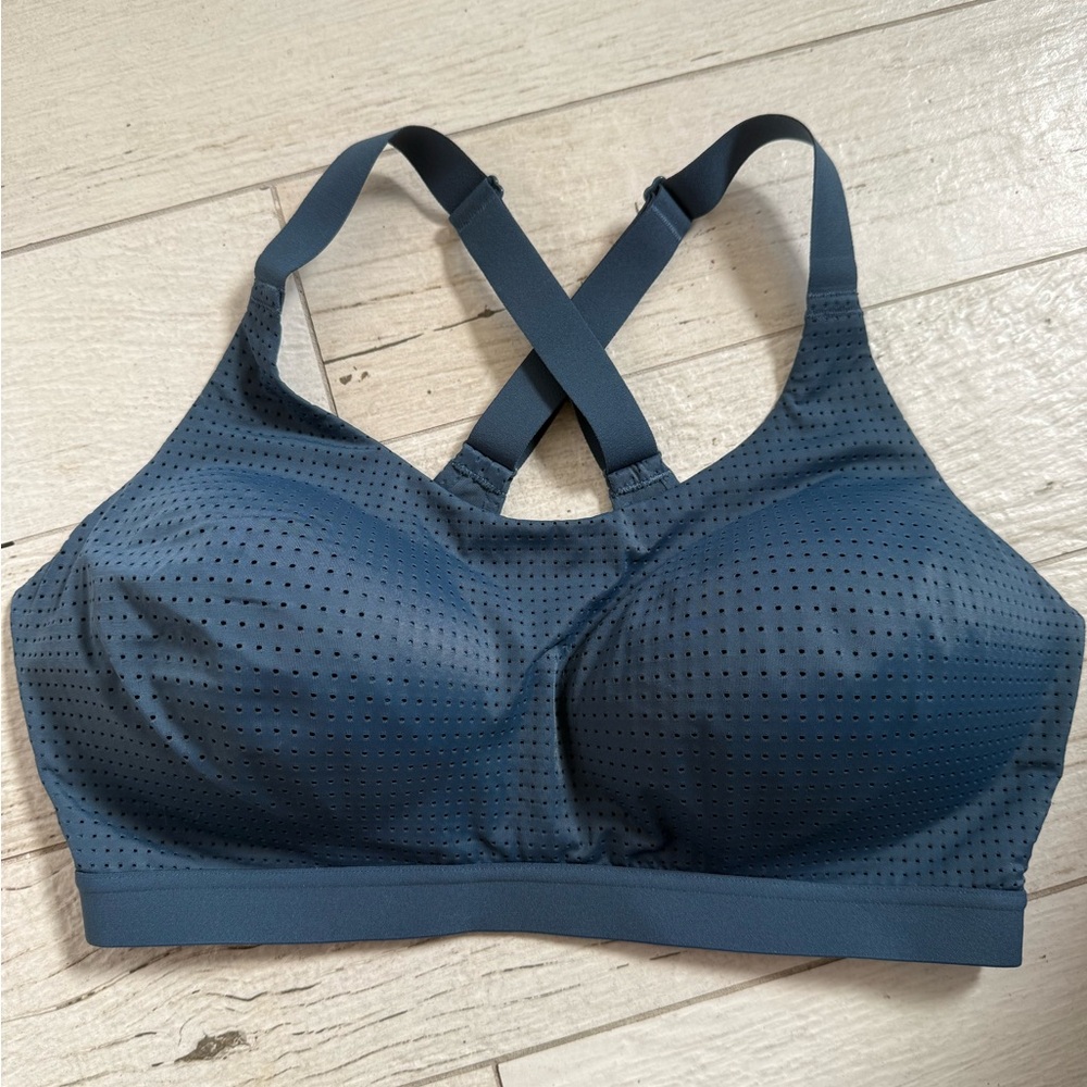 Victoria's Secret Blue Sports Bra with Crossed-Back Design